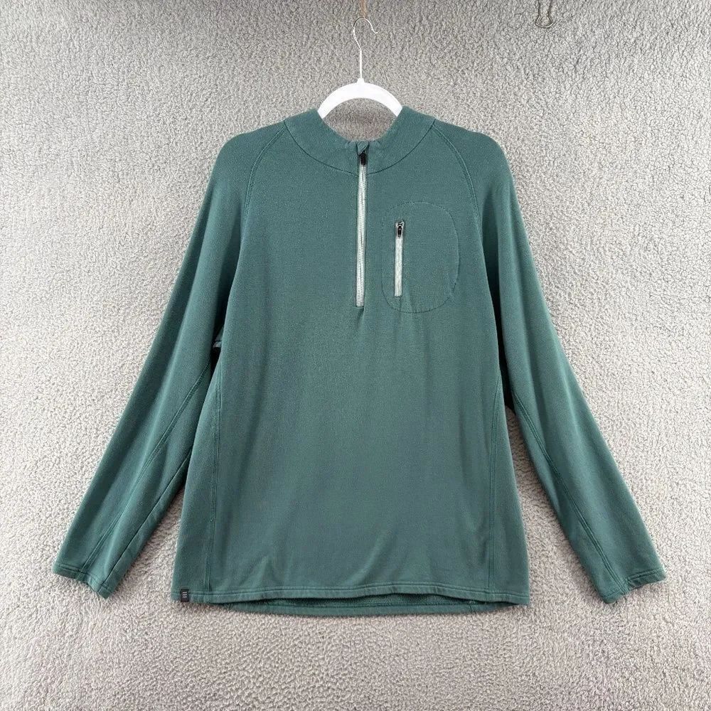 Free Fly Men’s Bamboo Fleece Quarter Zip Pullover Green Size L